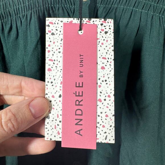 Andree By Unit Shirt Women NWT S Green Long Sleeve Hunger G Style #11166 Career - Picture 6 of 7